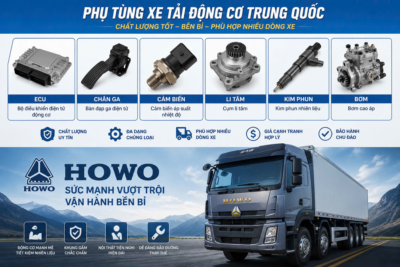 Cung cấp phụ tùng điện xe tải giá tốt