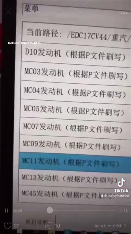 Điều chỉnh dữ liệu lên 490 mã lực T7h , c7h, g7 howo MAN sử dụng động cơ MC11 bằng file nguyên bản nhà máy sinotruk 100%