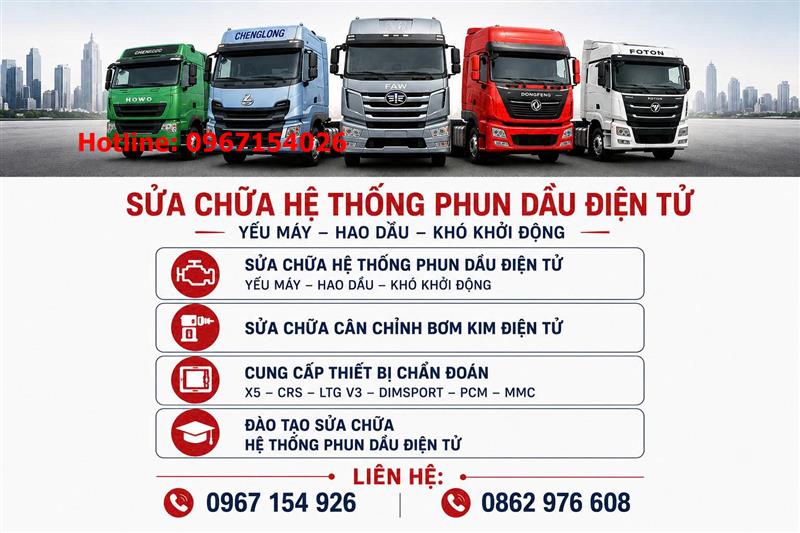 Sửa chữa phục hồi hệ thống xử lý khí thải cho các dòng xe tải, xe khách, xe cẩu, máy xúc trên mọi miền tổ quốc